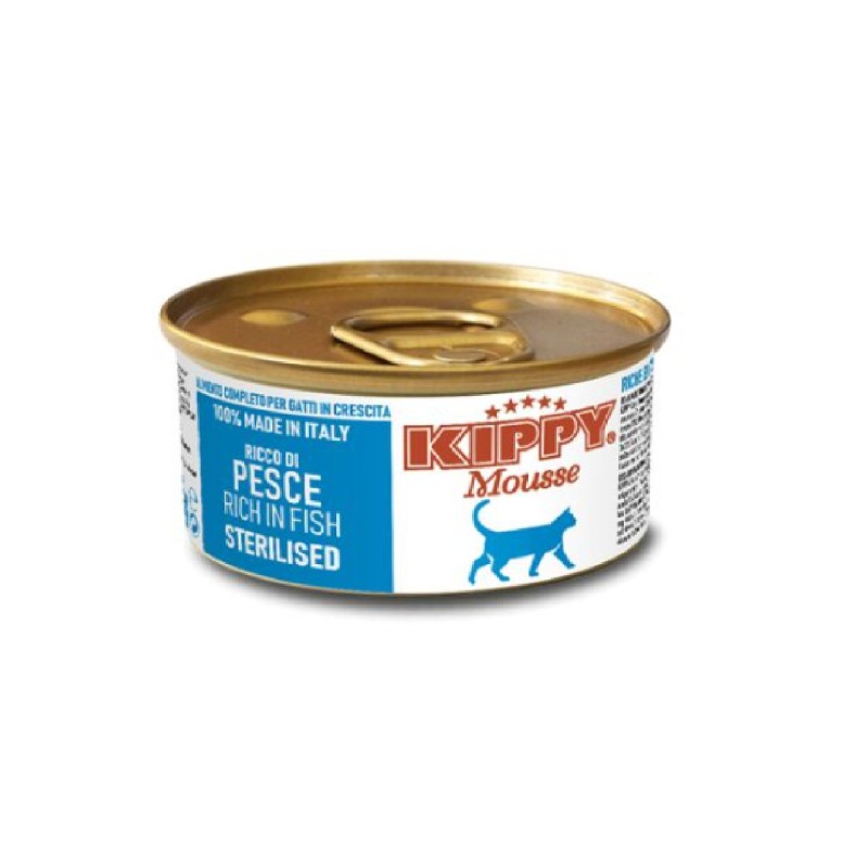 KIPPY MOUSSE GATOS ESTERILIZADOS LATA PESCADO 85gr (24 uds)