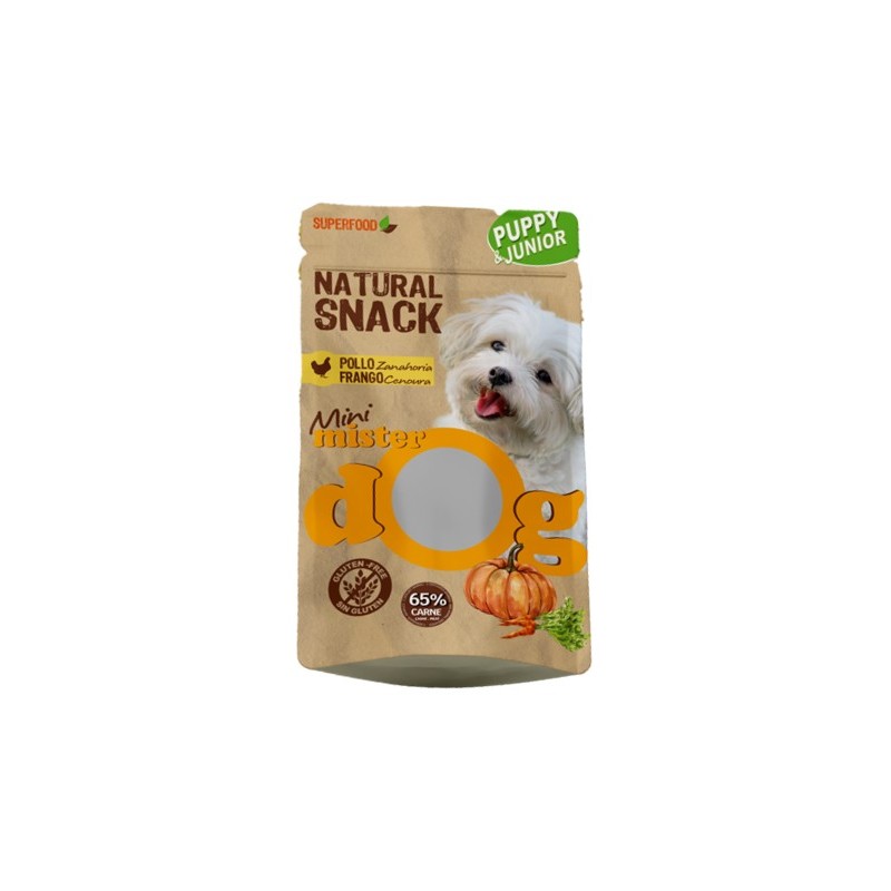 BOLSA NATURAL SNACK POLLO Y ZANAHORIA PUPPY/JUNIOR  35gr SAN DIMAS (15) NS