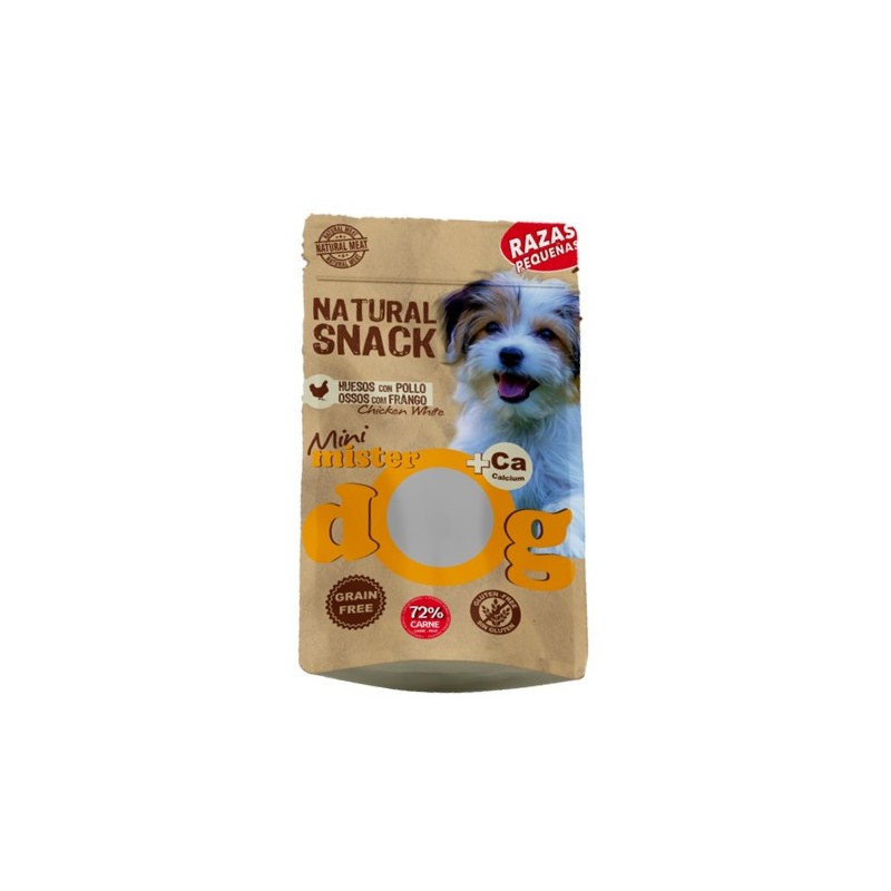 BOLSA NATURAL SNACK CHICKENWITHE (huesos con pollo) RAZAS PEQUEÑAS  35gr SAN DIMAS (15) NS