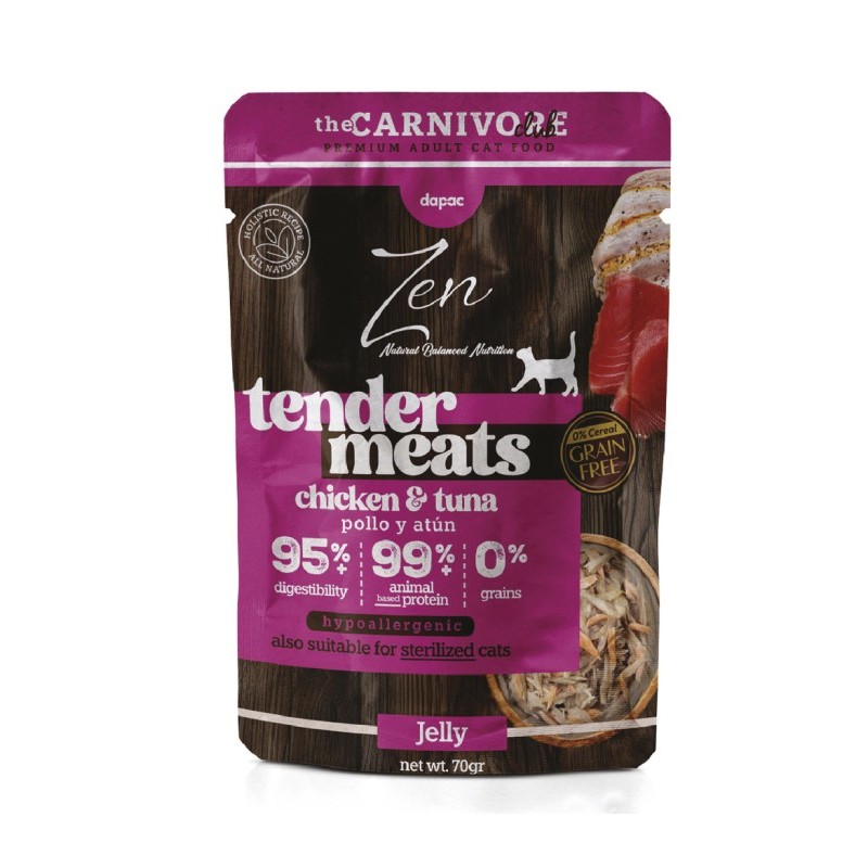 ZENCAT TENDER CHICKEN&TUNA (pollo&atun)  70gr. (caja/ 24 uds)