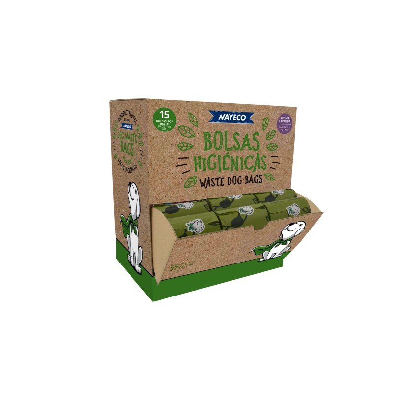 DISPLAY DE 60 ROLLOS DE 15 BOLSAS AROMA LAVANDA
