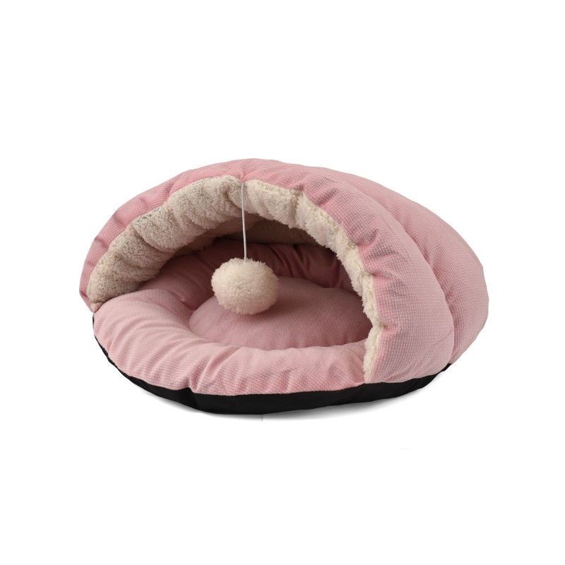 CAMA CUEVA ROSA CON PELOTA 45x43x25cm