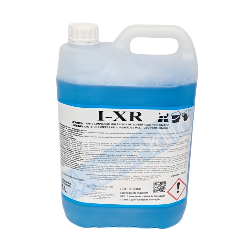 DESINFECTANTE I-XR LIMPIADOR MULTIUSOS SUPERFICIES PERFUMADO 5L