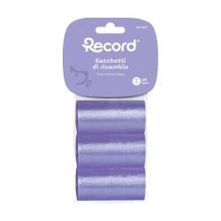 RECORD BOLSAS HIGIENICAS 3 ROLLOS POR 20 BOLSAS COLORES SURTIDOS