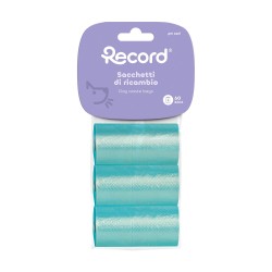 RECORD BOLSAS HIGIENICAS 3 ROLLOS POR 20 BOLSAS COLORES SURTIDOS