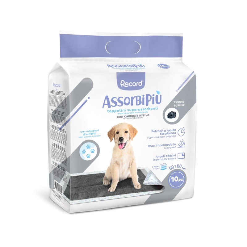 RECORD ASSORBIPIU 10 EMPAPADORES ABSORBENTES 60X60 CM CARBON ACTIVO