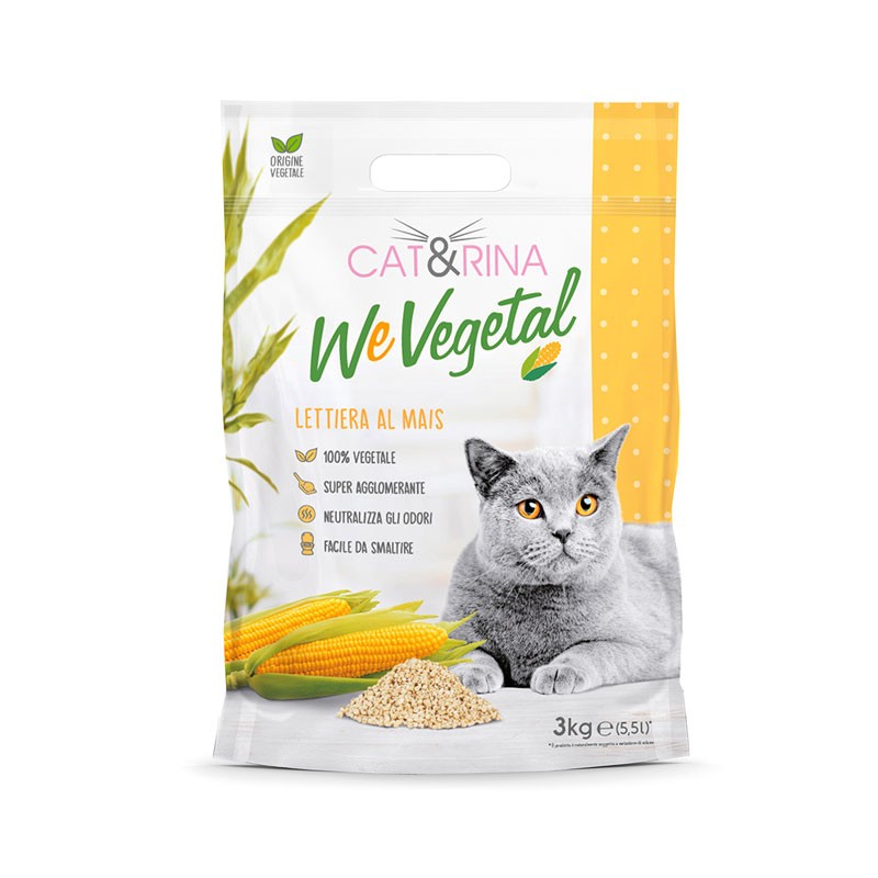 Arena para gatos de maíz vegetal Cat&Rina Wevegetal 3000 g 5,5 L
