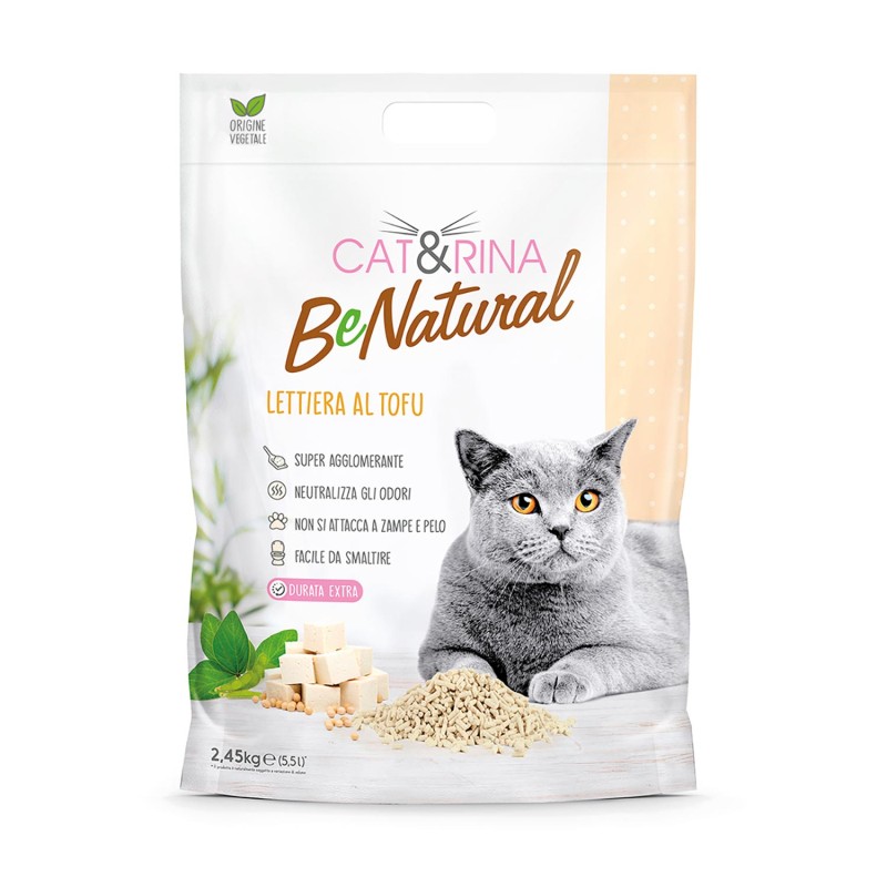 Arena para gatos CAT&RINA BENATURAL TOFU 2450 G 5,5 L CLÁSICA