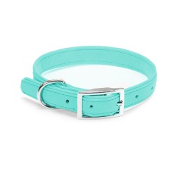 COLLAR PARA PERRO RECORD PIEL AGUAMARINA XS 1.6X20-30 CM
