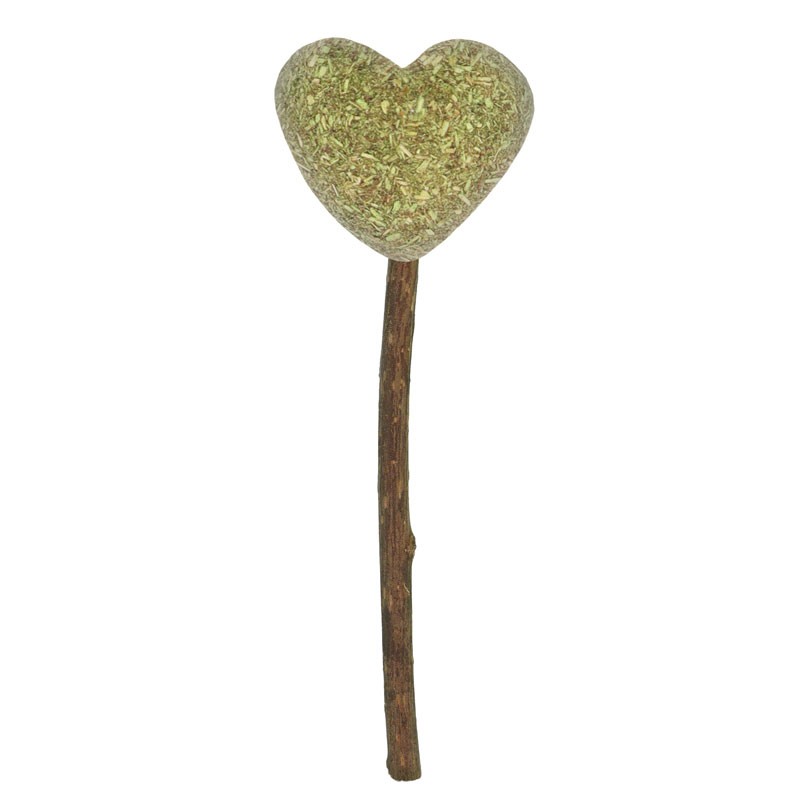 PIRULETA RECORD CORAZÓN EN MATATABI Y CATNIP 9,5X3,5 CM