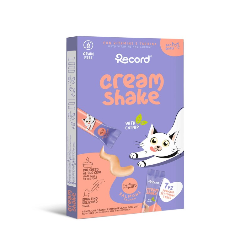 RECORD SNACK LIQUIDO PARA GATOS 7X12G SALMON Y CATNIP (12uds /caja)