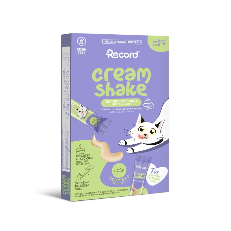 RECORD SNACK LIQUIDO PARA GATOS CUIDADO INTESTINAL MONOPROTEICO 7X12G CABALLA (12uds/caja)