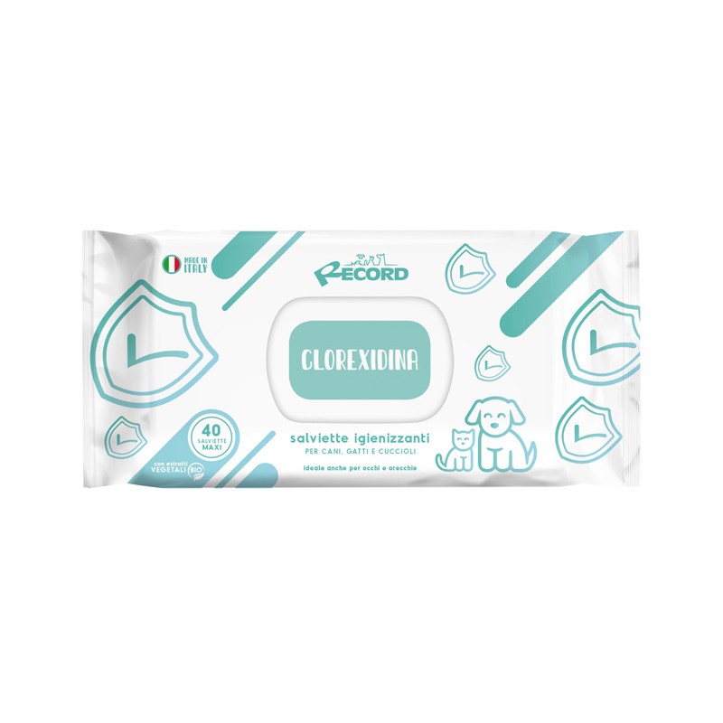 TOALLITAS DESINFECTANTES RECORD MAXI 40uds CON CLOREXIDINA