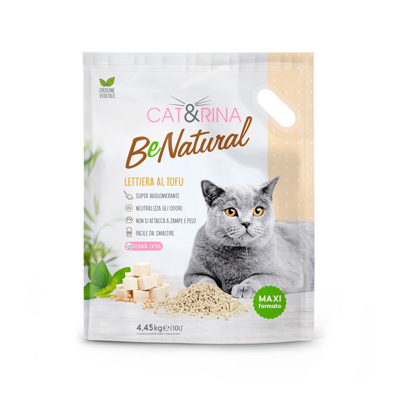 Arena para gatos CAT&RINA BENATURAL TOFU 4450 G 10 L CLASICA