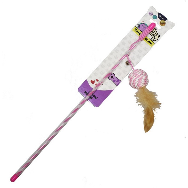 Kitty Masters Caña de pescar rosa y blanco en espiral  (15*4*3.5cm)