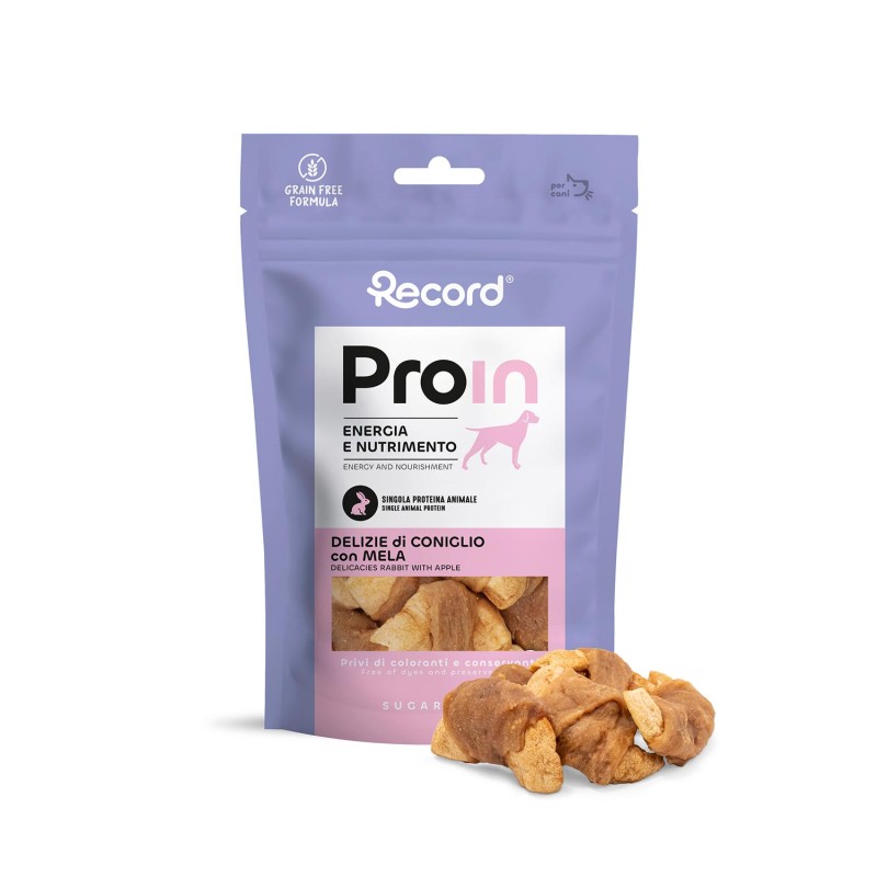 RECORD PROIN DOG SNACK ROLL 75G CONEJO Y MANZANA  (12 uds/caja)