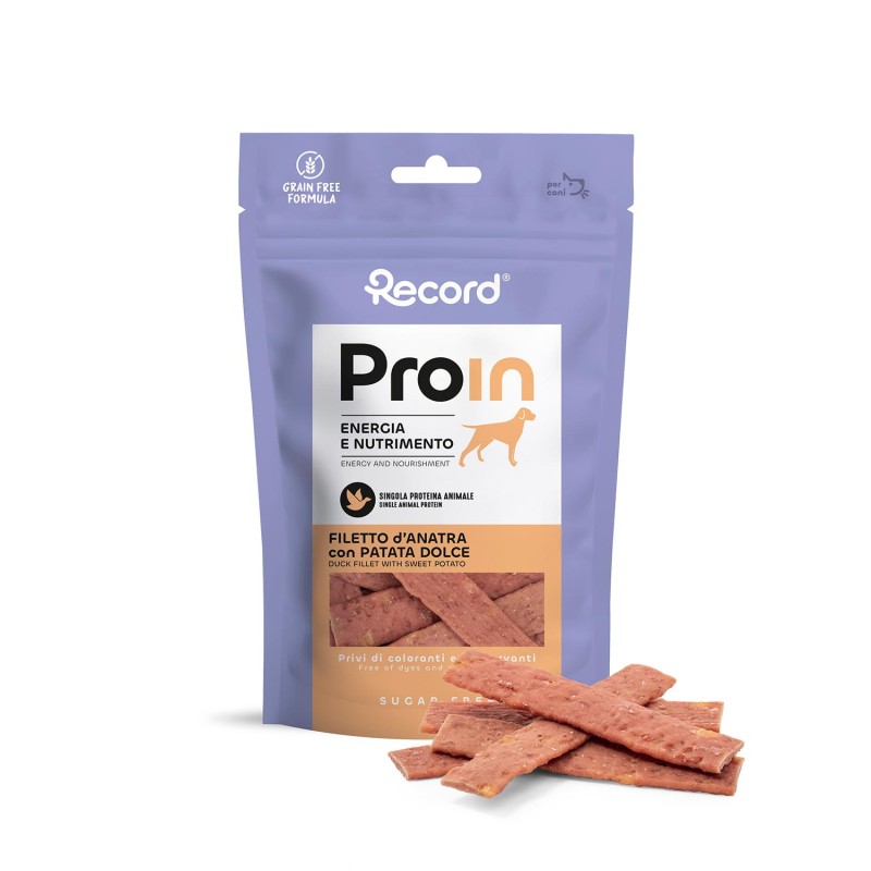 RECORD PROIN BARRITAS PARA PERROS 75 G PATO Y BONIATO (12uds/caja)
