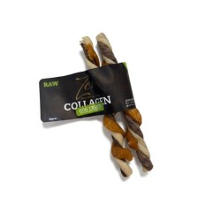 BOLSA ZEN SNACK TRENZA DE COLAGENO ENROLLADA CON POLLO Y PAVO 12cm - 80uds