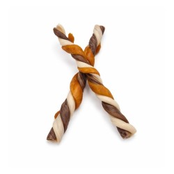 BOLSA ZEN SNACK TRENZA DE COLAGENO ENROLLADA CON POLLO Y PAVO 12cm - 80uds