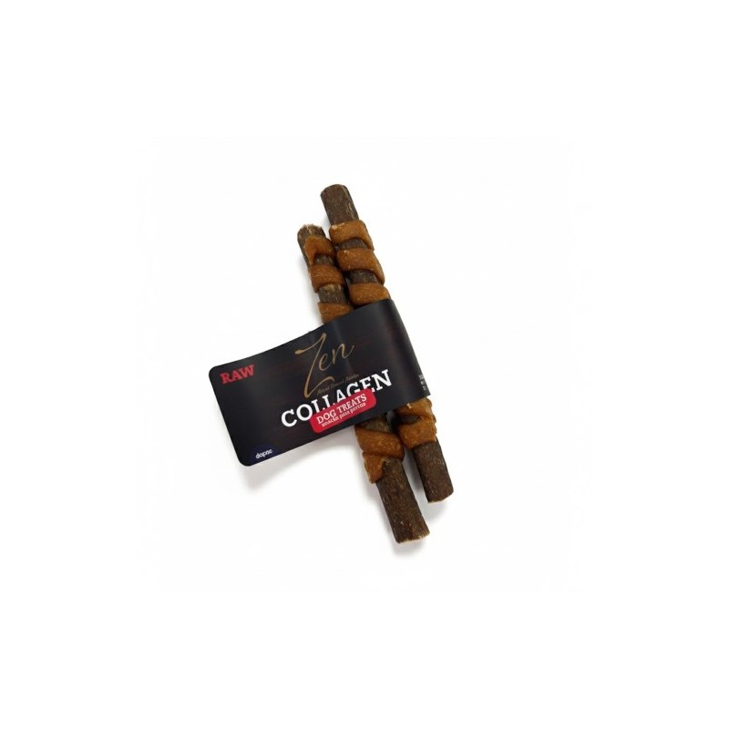 BOLSA ZEN SNACK PALITO DE COLAGENO CON PULMON DE RES Y ENVOLTURA DE CARNE 12cm - 75 uds