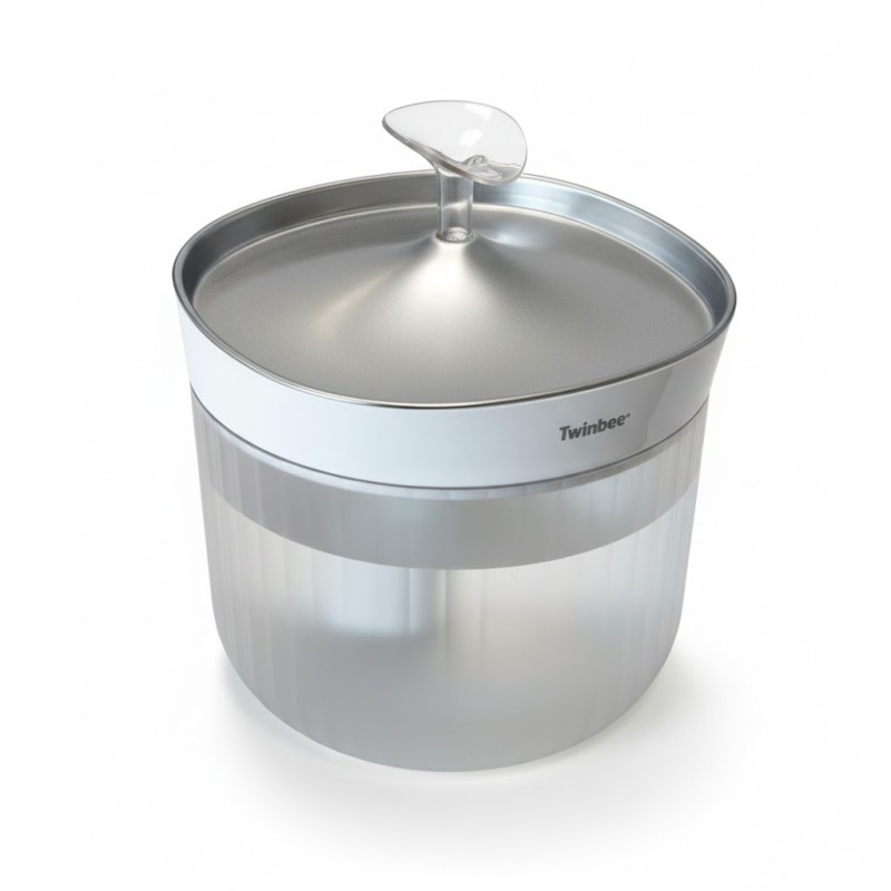BEBEDERO FUENTE INTELIGENTE TWINBEE P300SU ACERO INOXIDABLE 2,5L