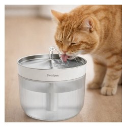 BEBEDERO FUENTE INTELIGENTE TWINBEE P300SU ACERO INOXIDABLE 2,5L