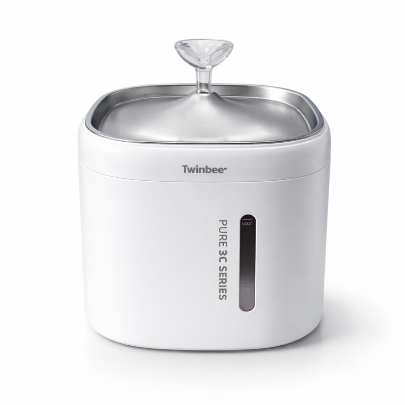 BEBEDERO FUENTE INTELIGENTE TWINBEE PURE3CU BASIC PREMIUN DE ACERO INOXIDABLE 2L