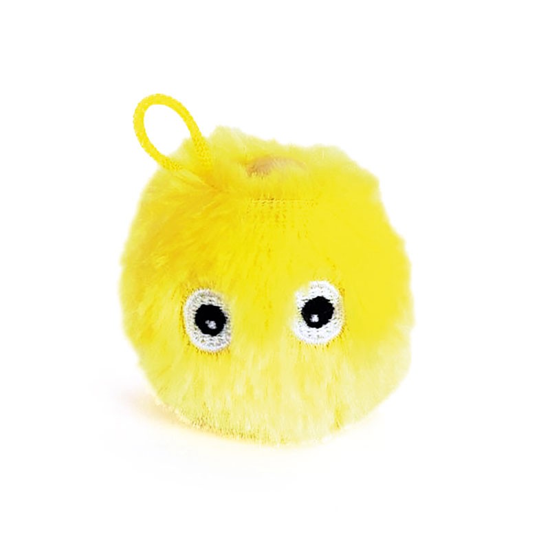 RECORD JUGUETE PARA GATO PELOTA DE PELUCHE SONORA  AMARILLA 6CM