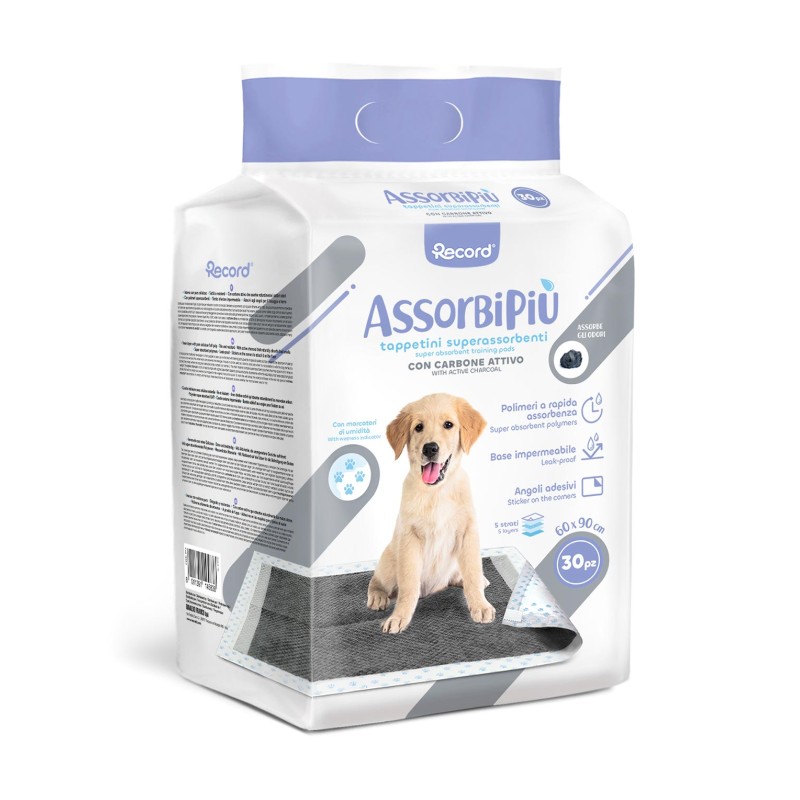 RECORD ASSORBIPIU 30 EMPAPADORES ABSORBENTES 60X90CM CARBON ACTIVO