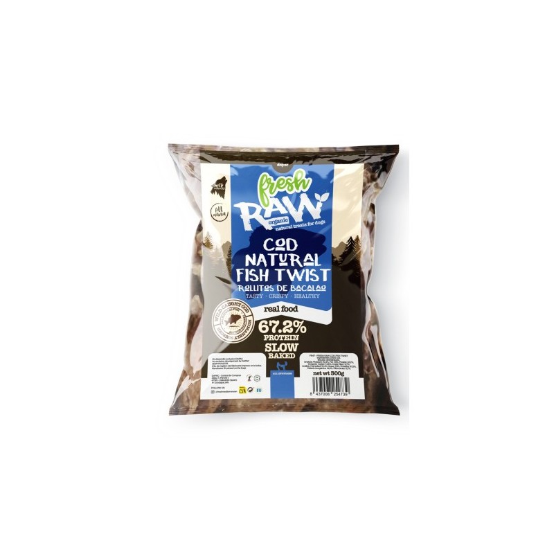Fresh Raw rollo de pescado (bacalao) Bolsa a granel 12/20cm 300gr