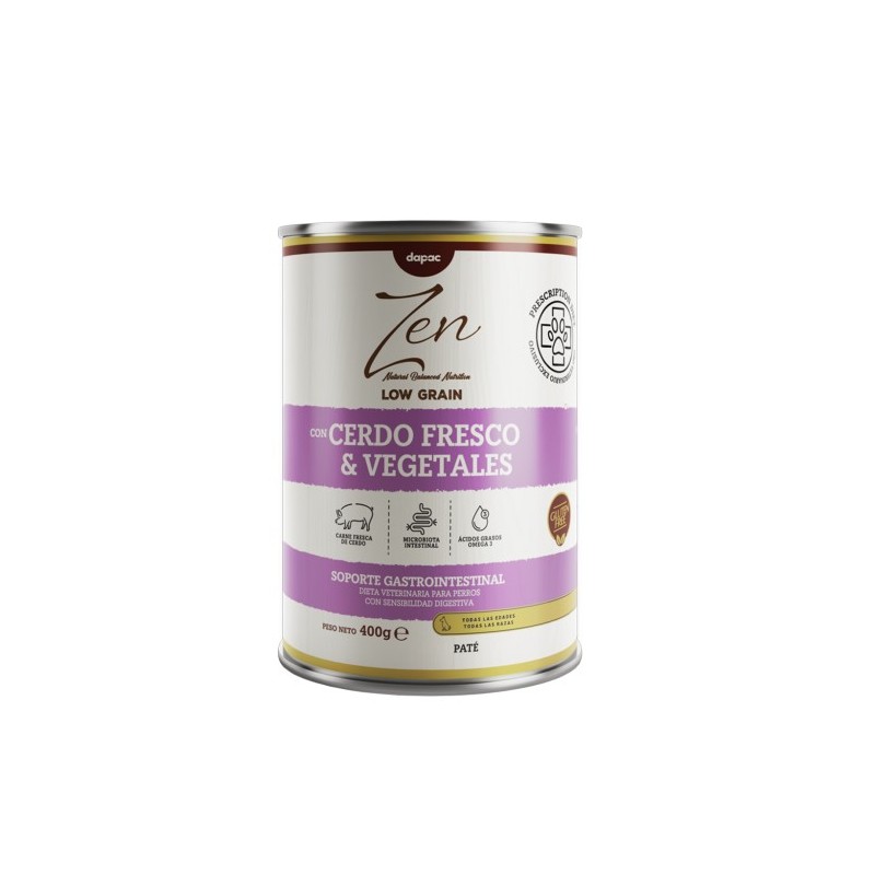 ZEN DIET PATE GASTROINTESTINAL PERROS CERDO Y VEGETALES 400 gr. (24uds/caja)