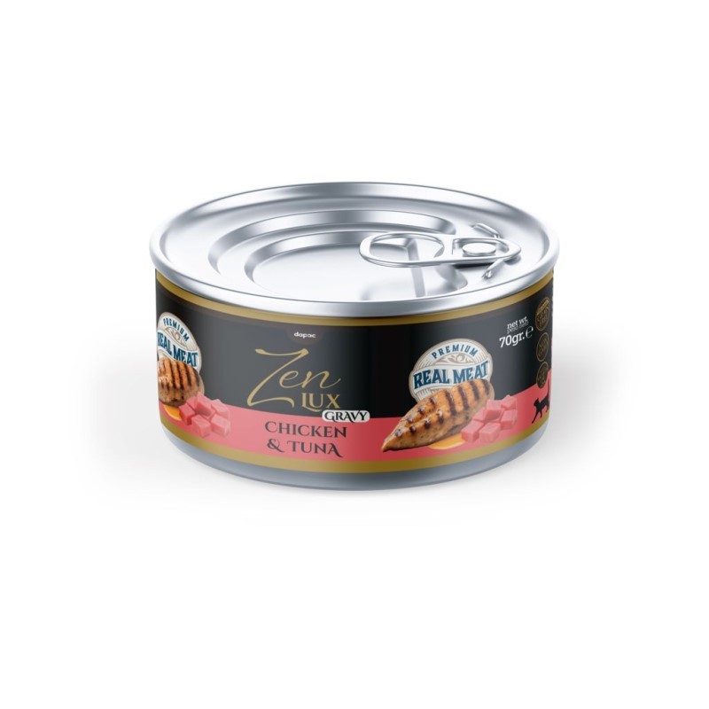 ZEN LUX CAT GRAVY (en salsa) POLLO Y ATUN 70gr. (caja/ 24 uds)
