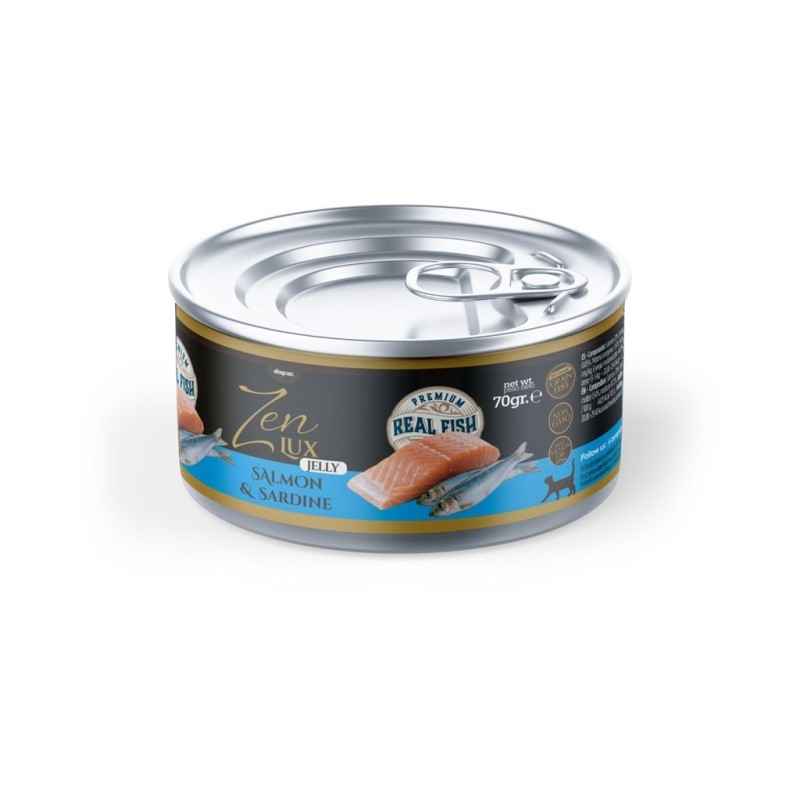 ZEN LUX CAT JELLY (gelatina) SALMON Y SARDINA 70gr. (caja/ 24 uds)
