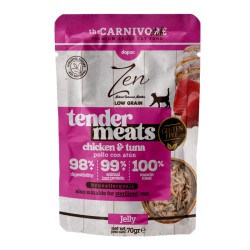 ZENCAT TENDER LOW GRAIN POLLO CON ATUN EN GELATINA 70gr. (caja/ 24 uds)