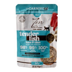 ZENCAT TENDER LOW GRAIN ATUN CON ALMEJA EN GELATINA 70gr. (caja/ 24 uds)