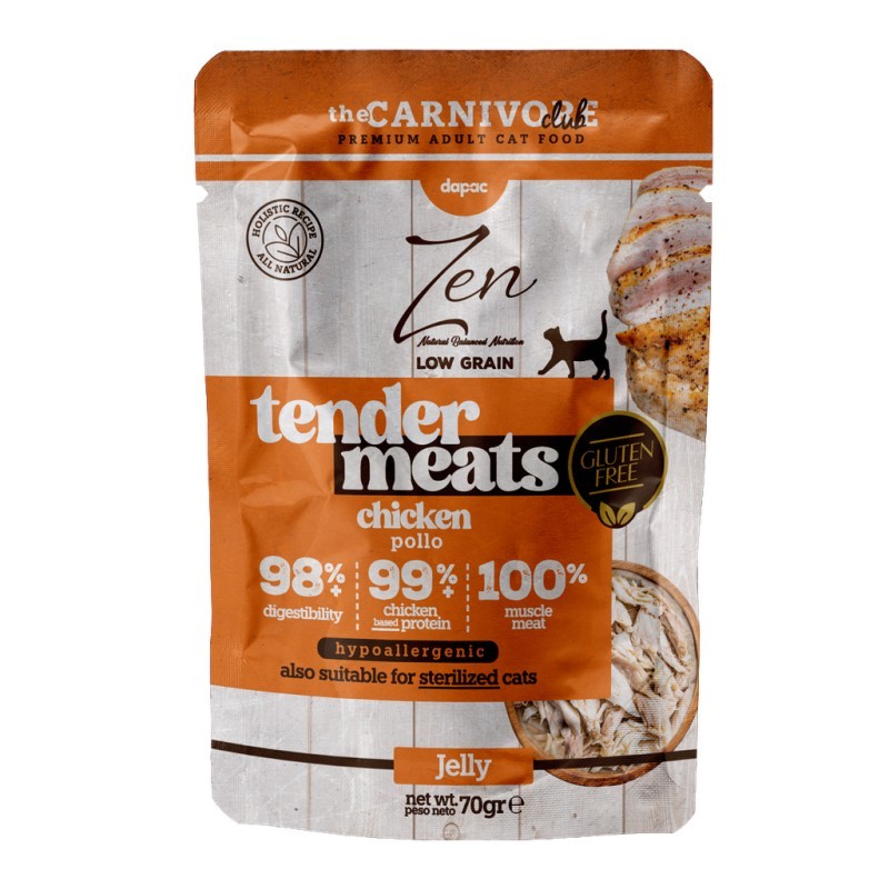 ZENCAT TENDER LOW GRAIN POLLO EN GELATINA 70gr. (caja/ 24 uds)
