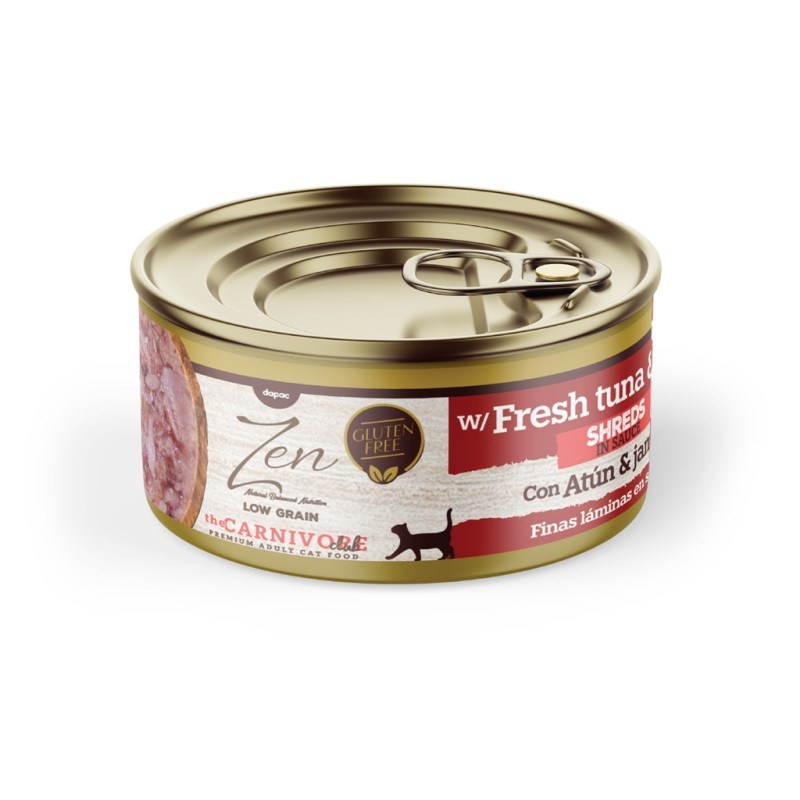 ZEN CAT LAMINAS ATUN Y JAMON EN SALSA 70gr. (caja/ 24 uds)