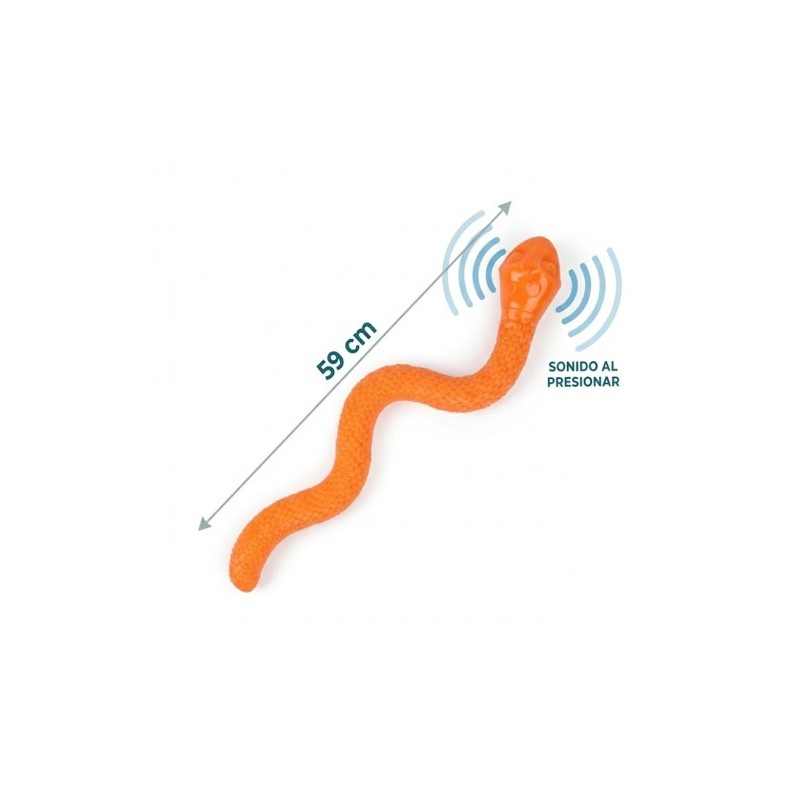 DOGGY MASTERS SERPIENTE DISPENSADORA 59cm NARANJA (REF. DM-T2527GR)