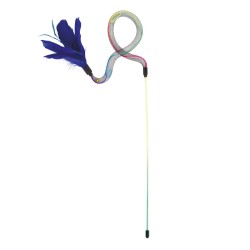 RECORD VARA PARA GATO CON PLUMAS AZULES 50cm