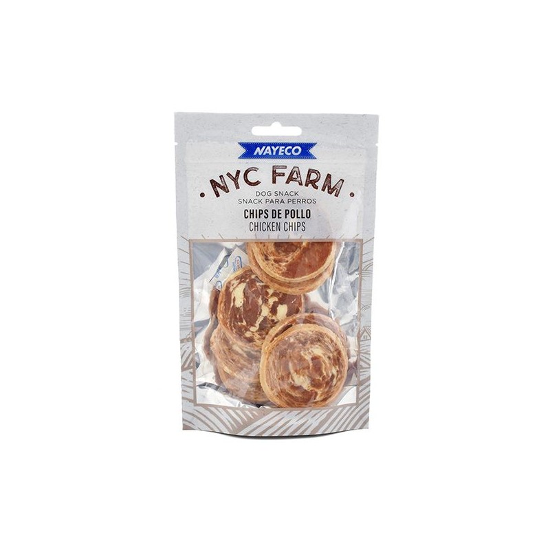 NYC FARM CHIPS DE POLLO 6cm 80gr (11uds/caja)